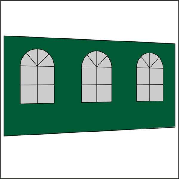 450 cm Seitenwand mit 3 Sprossenfenster grün PMS 7728 C
