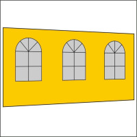 450 cm Seitenwand mit 3 Sprossenfenster gelb PMS 116 C