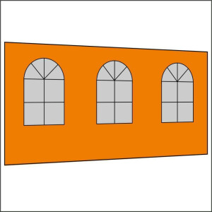 450 cm Seitenwand mit 3 Sprossenfenster orange PMS 716 C