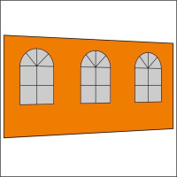450 cm Seitenwand mit 3 Sprossenfenster orange PMS 716 C