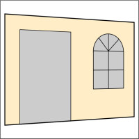 300 cm Seitenwand mit Sprossenfenster und Tür...