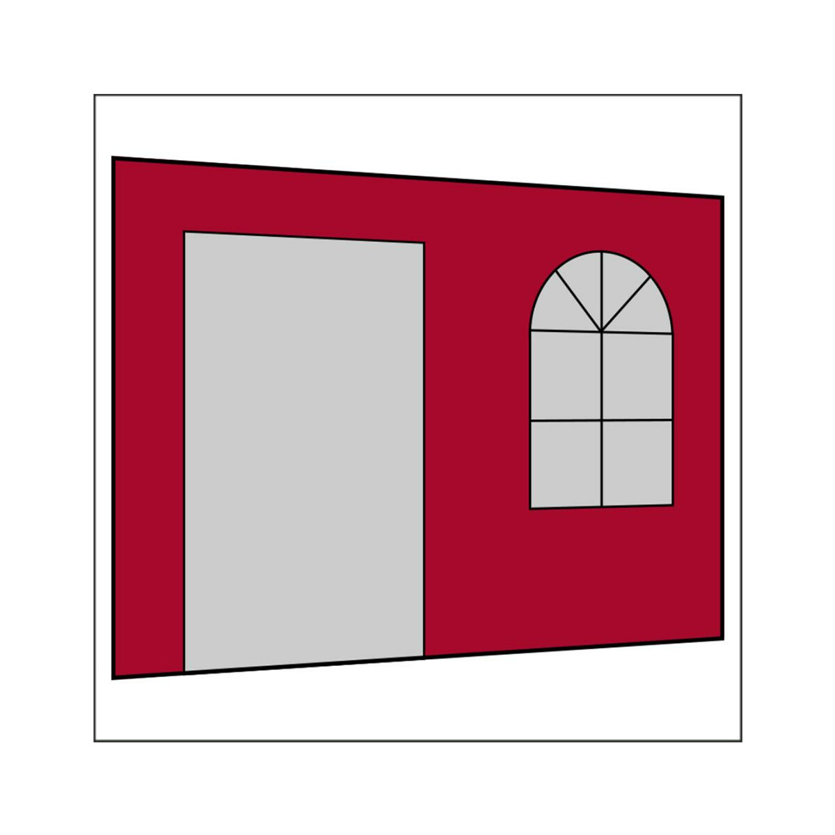 300 cm Seitenwand mit Sprossenfenster und Tür...