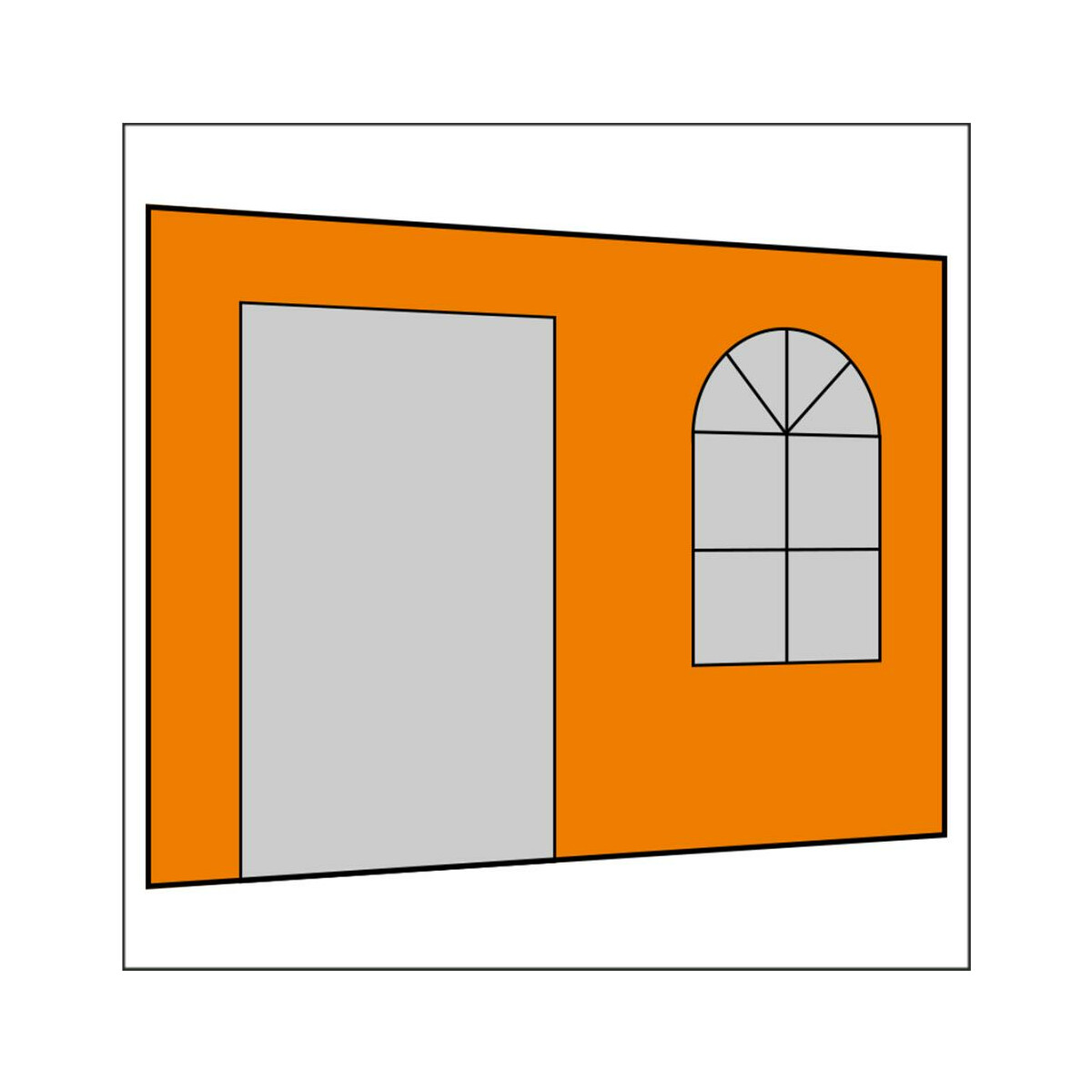 300 cm Seitenwand mit Sprossenfenster und Tür...