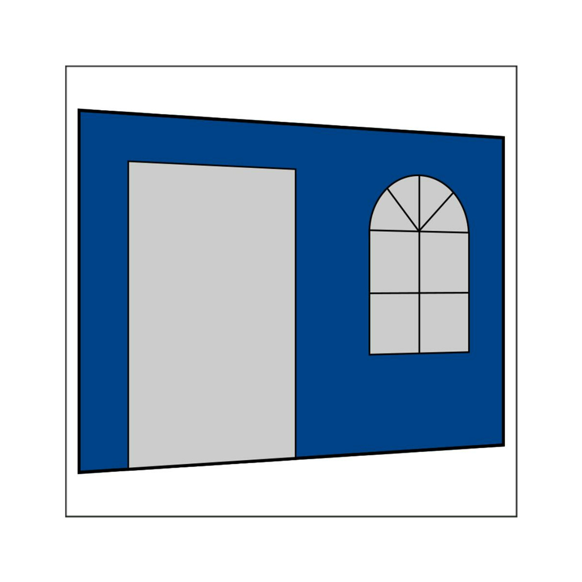 300 cm Seitenwand mit Sprossenfenster und Tür...