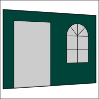 300 cm Seitenwand mit Sprossenfenster und Tür (links) dunkelgrün PMS 3305 C