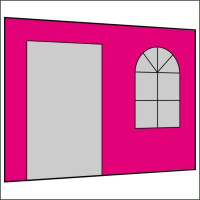 300 cm Seitenwand mit Sprossenfenster und Tür (links) pink PMS 7424 C