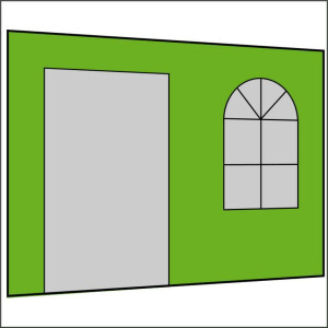 300 cm Seitenwand mit Sprossenfenster und Tür...