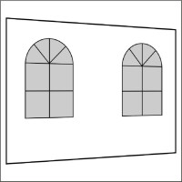 300 cm Seitenwand mit 2 Sprossenfenster