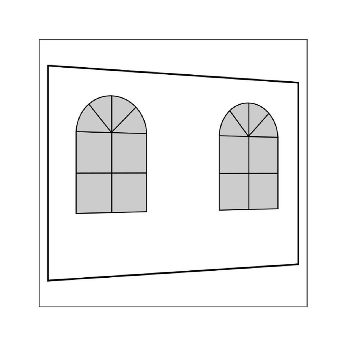 300 cm Seitenwand mit 2 Sprossenfenster weiß