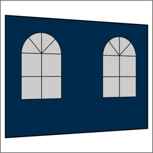 300 cm Seitenwand mit 2 Sprossenfenster dunkelblau PMS 295 C