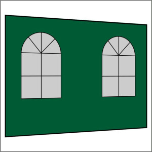 300 cm Seitenwand mit 2 Sprossenfenster grün PMS 7728 C