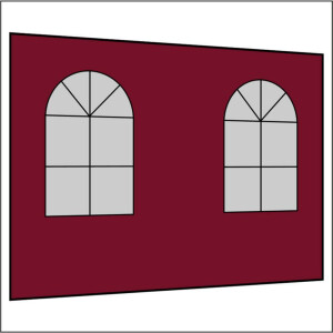 300 cm Seitenwand mit 2 Sprossenfenster bordeaux PMS 1955 C