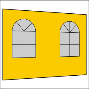300 cm Seitenwand mit 2 Sprossenfenster gelb PMS 116 C