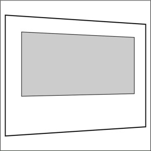 300 cm Seitenwand mit Großfenster weiß