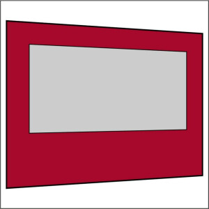 300 cm Seitenwand mit Großfenster rot PMS 207 C