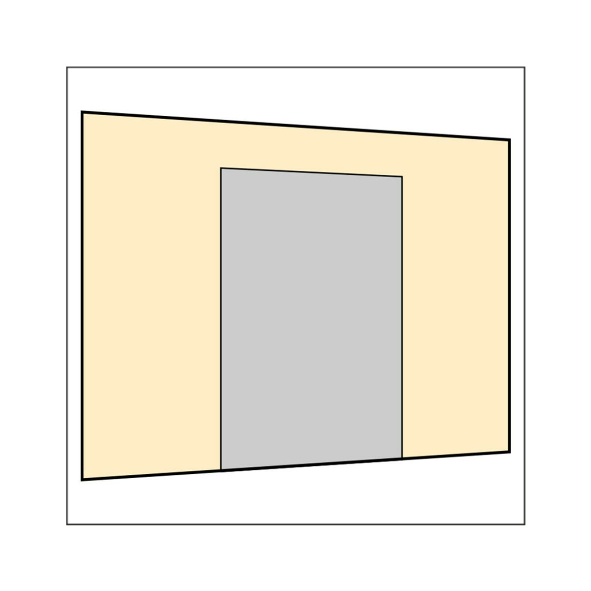 300 cm Seitenwand mit Tür (mittig) sand PMS 7501 C