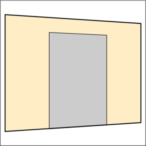 300 cm Seitenwand mit Tür (mittig) sand PMS 7501 C