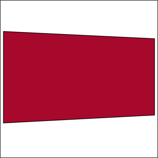 450 cm Seitenwand ohne Fenster rot PMS 207 C