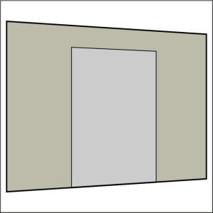 300 cm Seitenwand mit Tür (mittig) hellgrau PMS 3 C