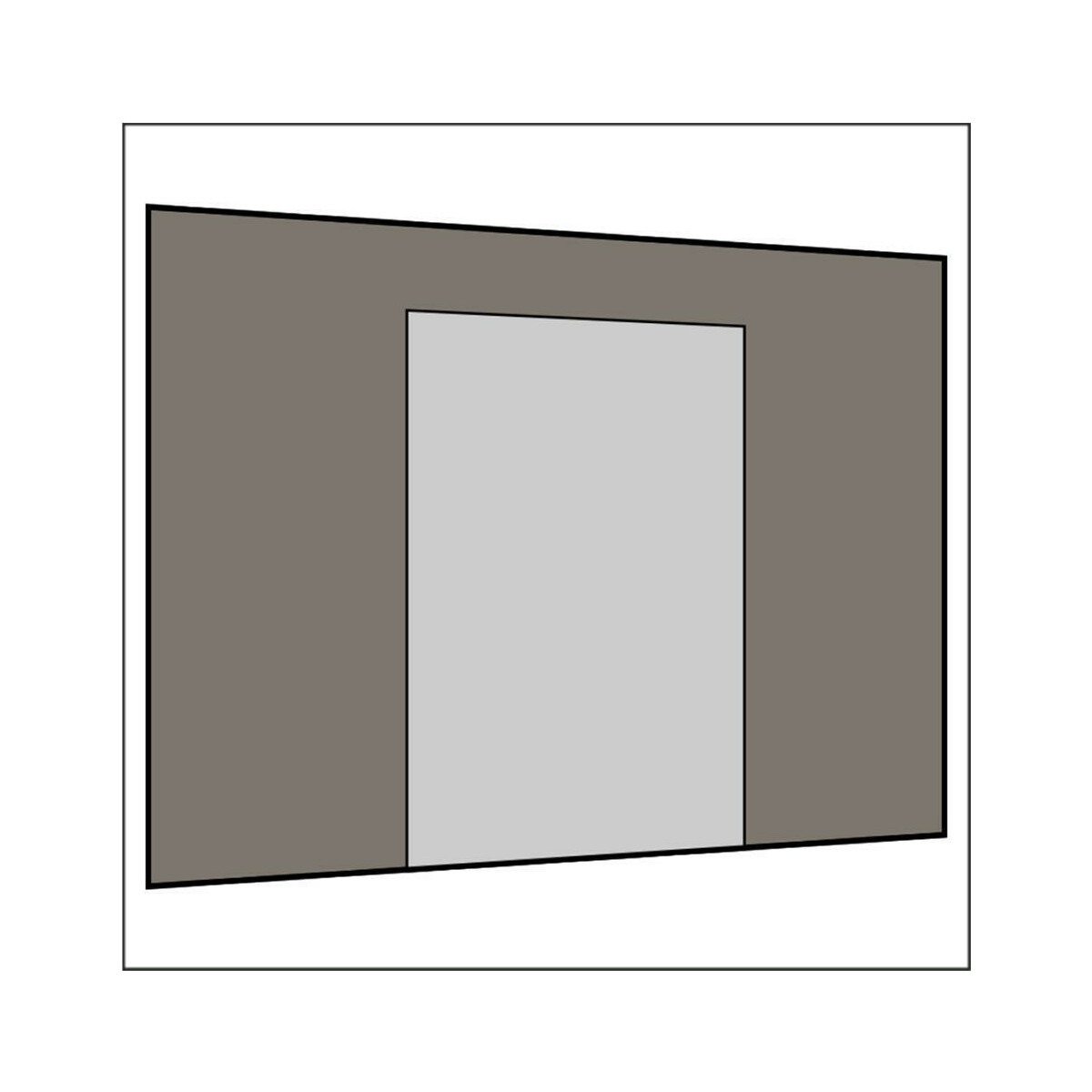 300 cm Seitenwand mit Tür (mittig) dunkelgrau PMS 9 C