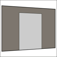 300 cm Seitenwand mit Tür (mittig) dunkelgrau PMS 9 C