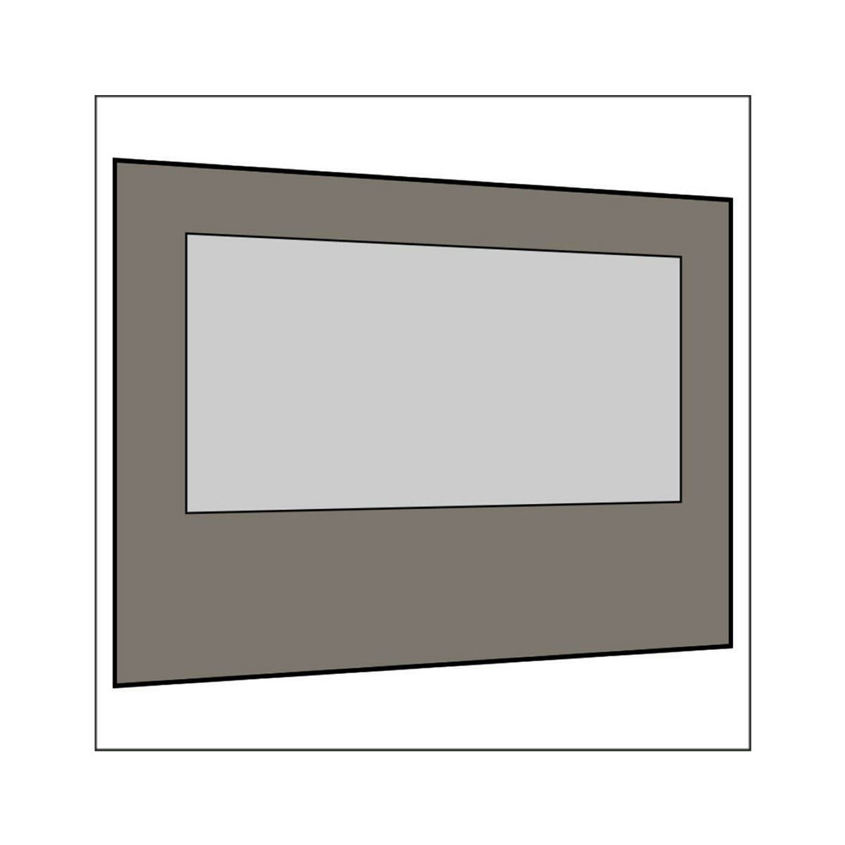 300 cm Seitenwand mit Großfenster dunkelgrau PMS 9 C