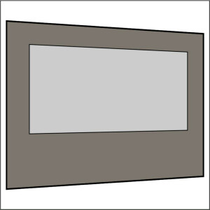 300 cm Seitenwand mit Großfenster dunkelgrau PMS 9 C