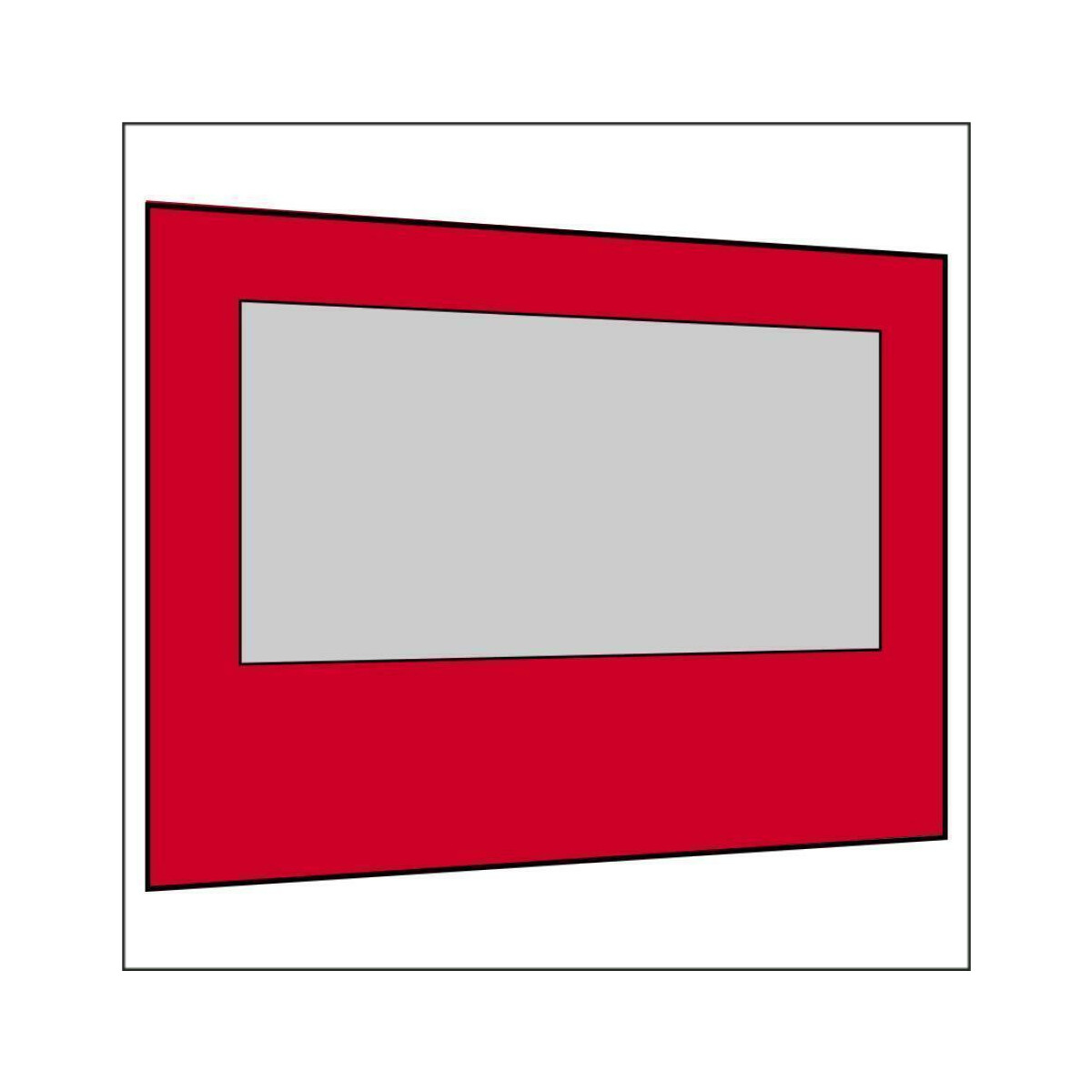300 cm Seitenwand mit Großfenster s-rot PMS 186 C