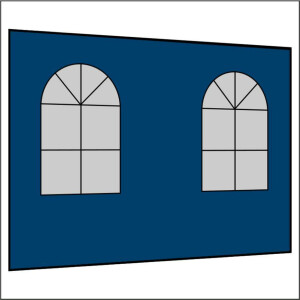 300 cm Seitenwand mit 2 Sprossenfenster marineblau PMS 540 C