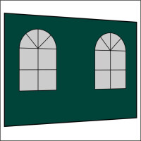 300 cm Seitenwand mit 2 Sprossenfenster dunkelgrün PMS 3305 C