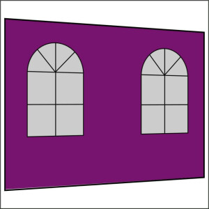 300 cm Seitenwand mit 2 Sprossenfenster lila PMS 255 C