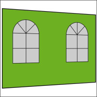 300 cm Seitenwand mit 2 Sprossenfenster apfelgrün...