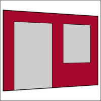 300 cm Seitenwand mit Großfenster und Tür (links) rot PMS 207 C