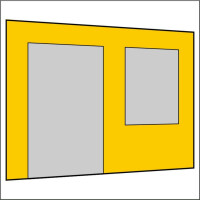 300 cm Seitenwand mit Großfenster und Tür (links) gelb PMS 116 C