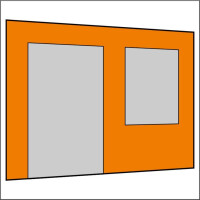 300 cm Seitenwand mit Großfenster und Tür...