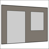 300 cm Seitenwand mit Großfenster und Tür (links) dunkelgrau PMS 9 C