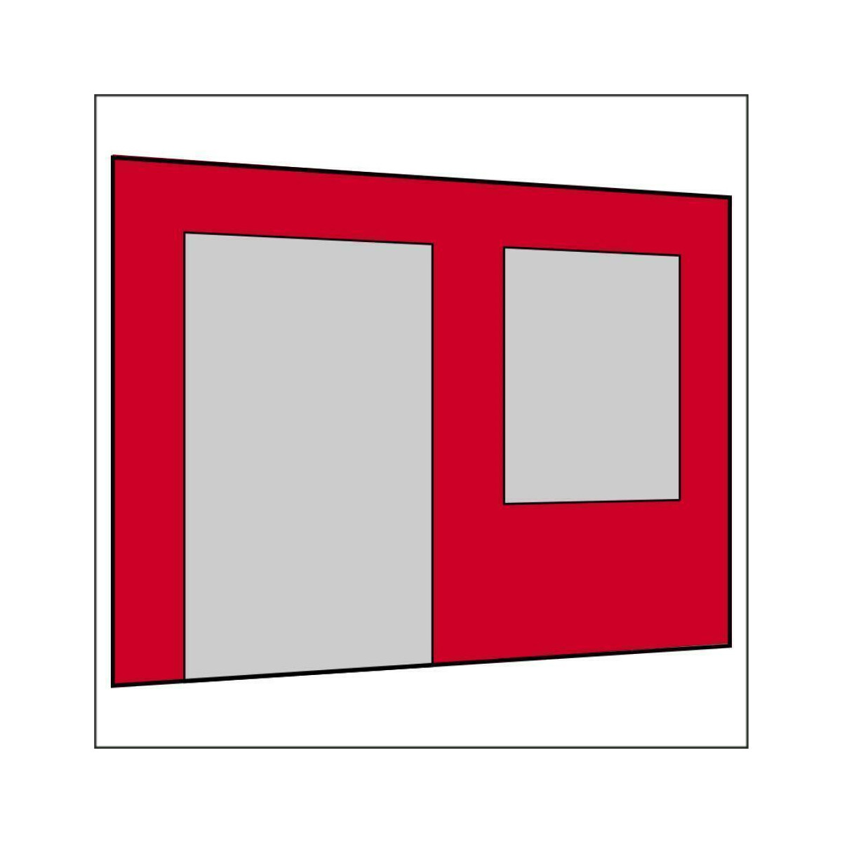 300 cm Seitenwand mit Großfenster und Tür...