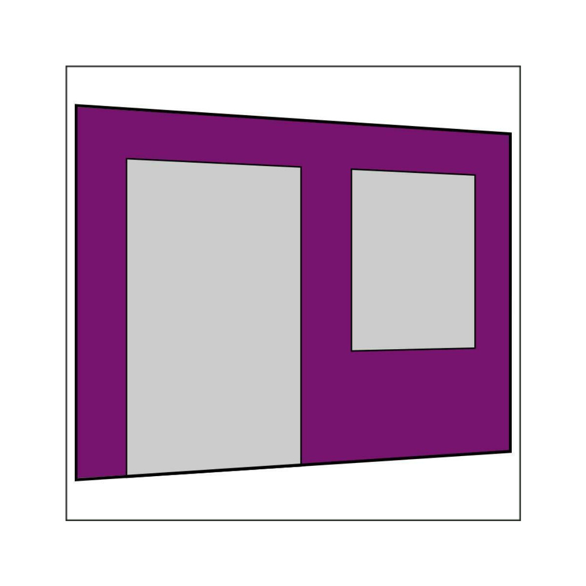 300 cm Seitenwand mit Großfenster und Tür...