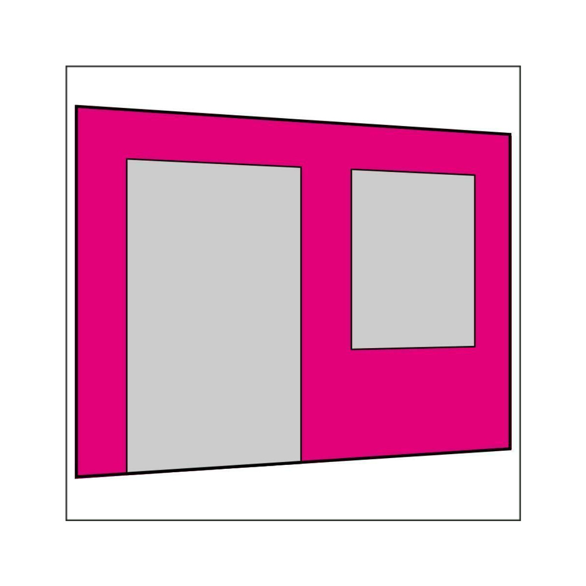 300 cm Seitenwand mit Großfenster und Tür...