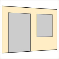 300 cm Seitenwand mit Gro&szlig;fenster und T&uuml;r (links)