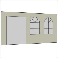 450 cm Seitenwand mit Türe (links) + Sprossenfenster