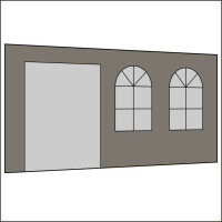 450 cm Seitenwand mit Türe (links) + Sprossenfenster