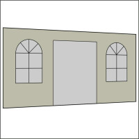450 cm Seitenwand mit Türe (mittig) + Sprossenfenster