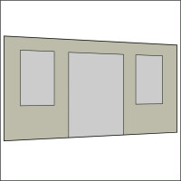 450 cm Seitenwand mit Türe (mittig) + Großfenster
