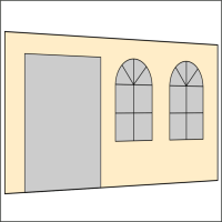 400 cm Seitenwand mit Türe (links) + Sprossenfenster