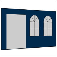 400 cm Seitenwand mit Türe (links) + Sprossenfenster