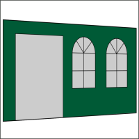 400 cm Seitenwand mit Türe (links) + Sprossenfenster
