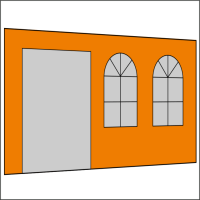 400 cm Seitenwand mit Türe (links) + Sprossenfenster