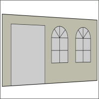 400 cm Seitenwand mit Türe (links) + Sprossenfenster