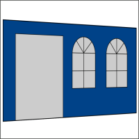 400 cm Seitenwand mit Türe (links) + Sprossenfenster